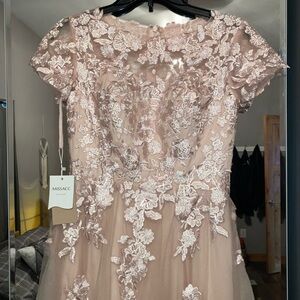 Missacc Pink Lace Floral Dress